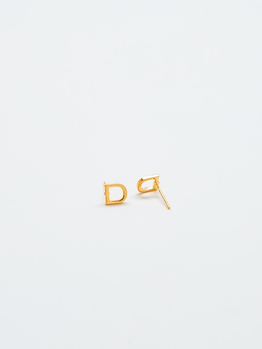 Image number 2 showing, Gold Initial Earrings