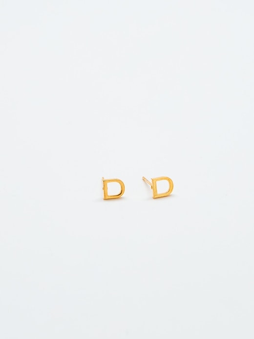 Image number 1 showing, Gold Initial Earrings