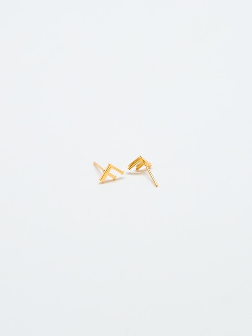 Image number 2 showing, Gold Initial Earrings