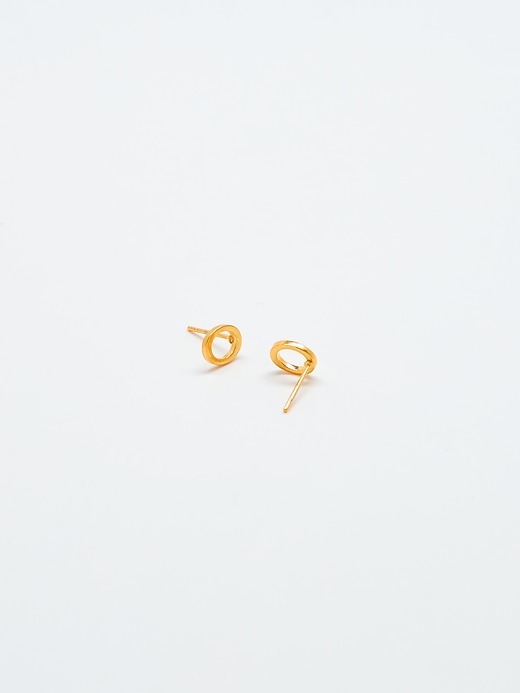 Image number 2 showing, Gold Initial Earrings