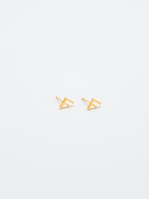 Image number 10 showing, Gold Initial Earrings