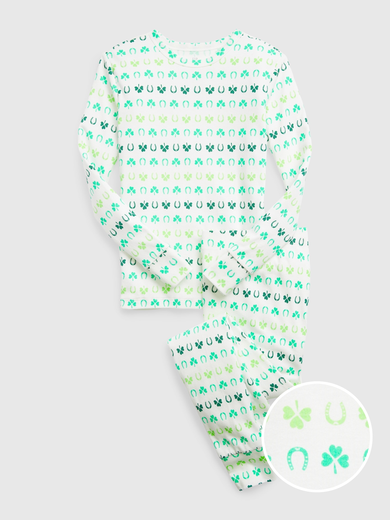 Gap Kids 100% Organic Cotton Lucky PJ Set white. 1