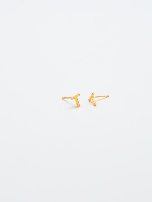 Image number 1 showing, Gold Initial Earrings