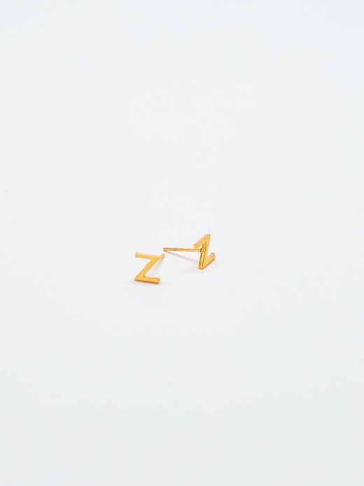 Image number 2 showing, Gold Initial Earrings