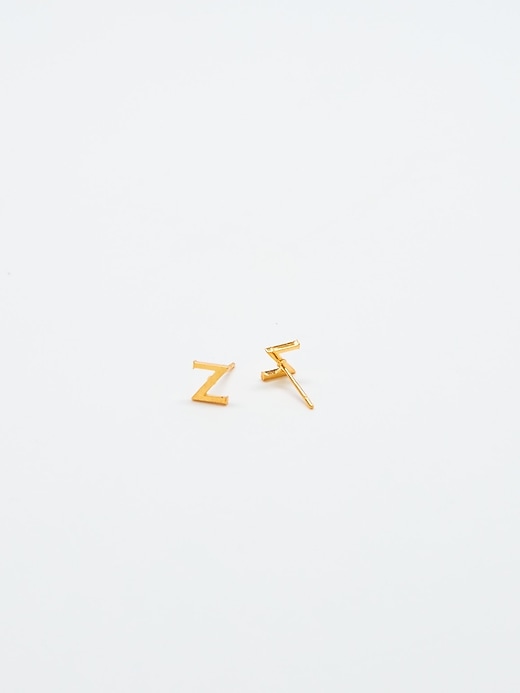 Image number 1 showing, Gold Initial Earrings