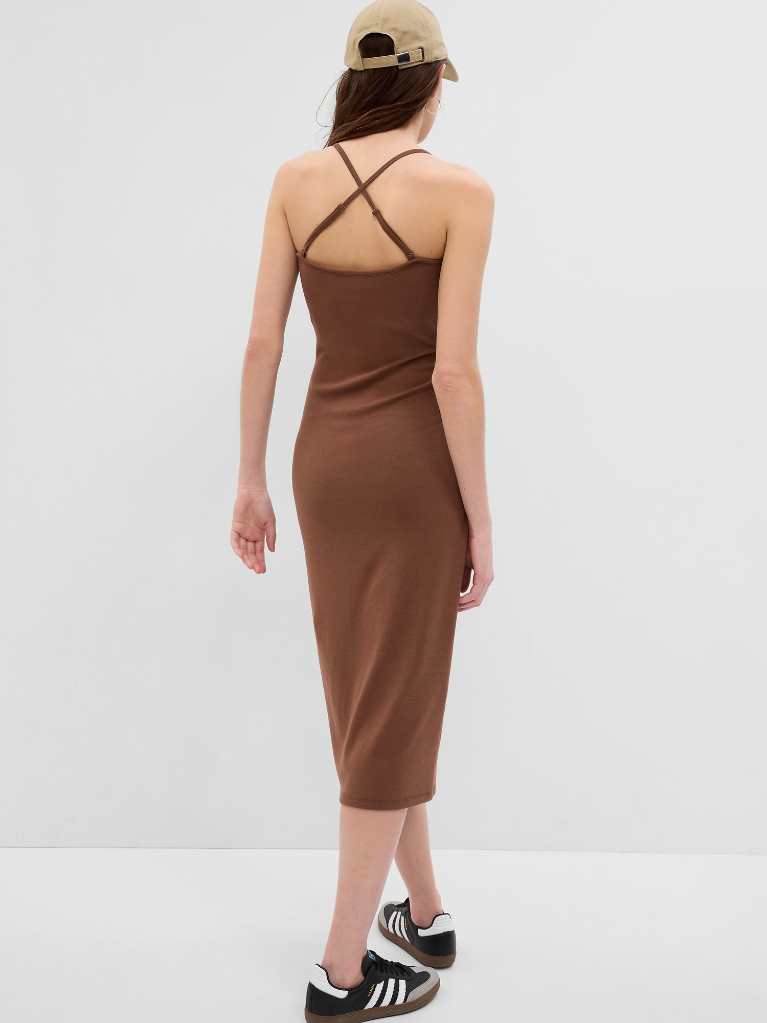 Modern Convertible Strap Midi Dress