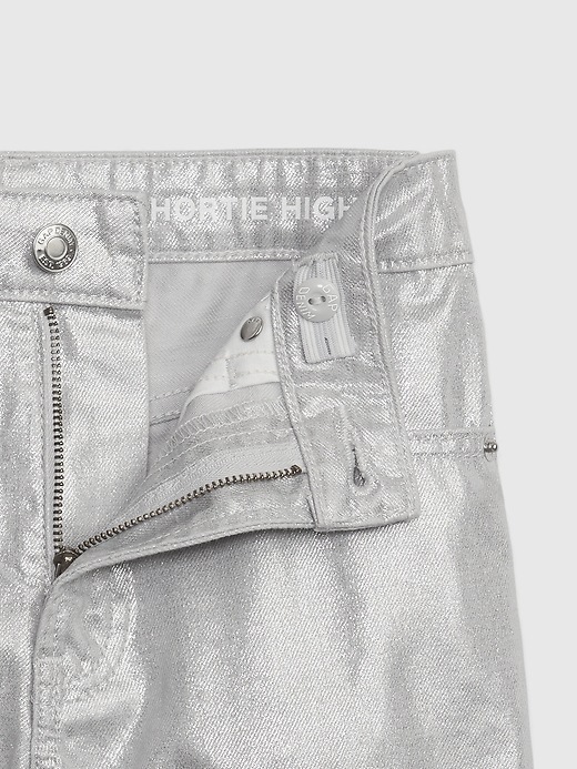 Image number 3 showing, Kids High Rise Metallic Shortie Shorts