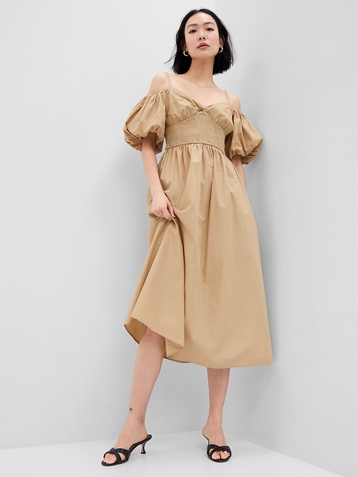 Image number 1 showing, Off-Shoulder Puff Sleeve Maxi Dress