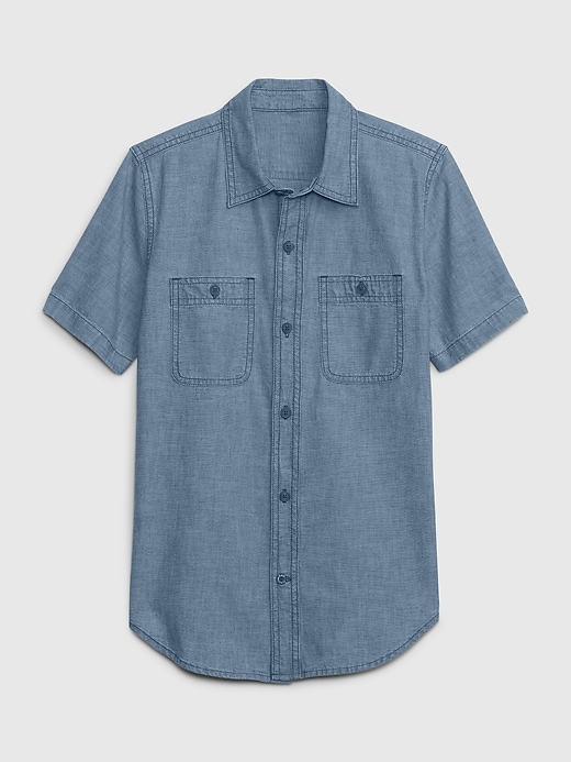 Image number 1 showing, Kids Chambray Shirt with Washwell