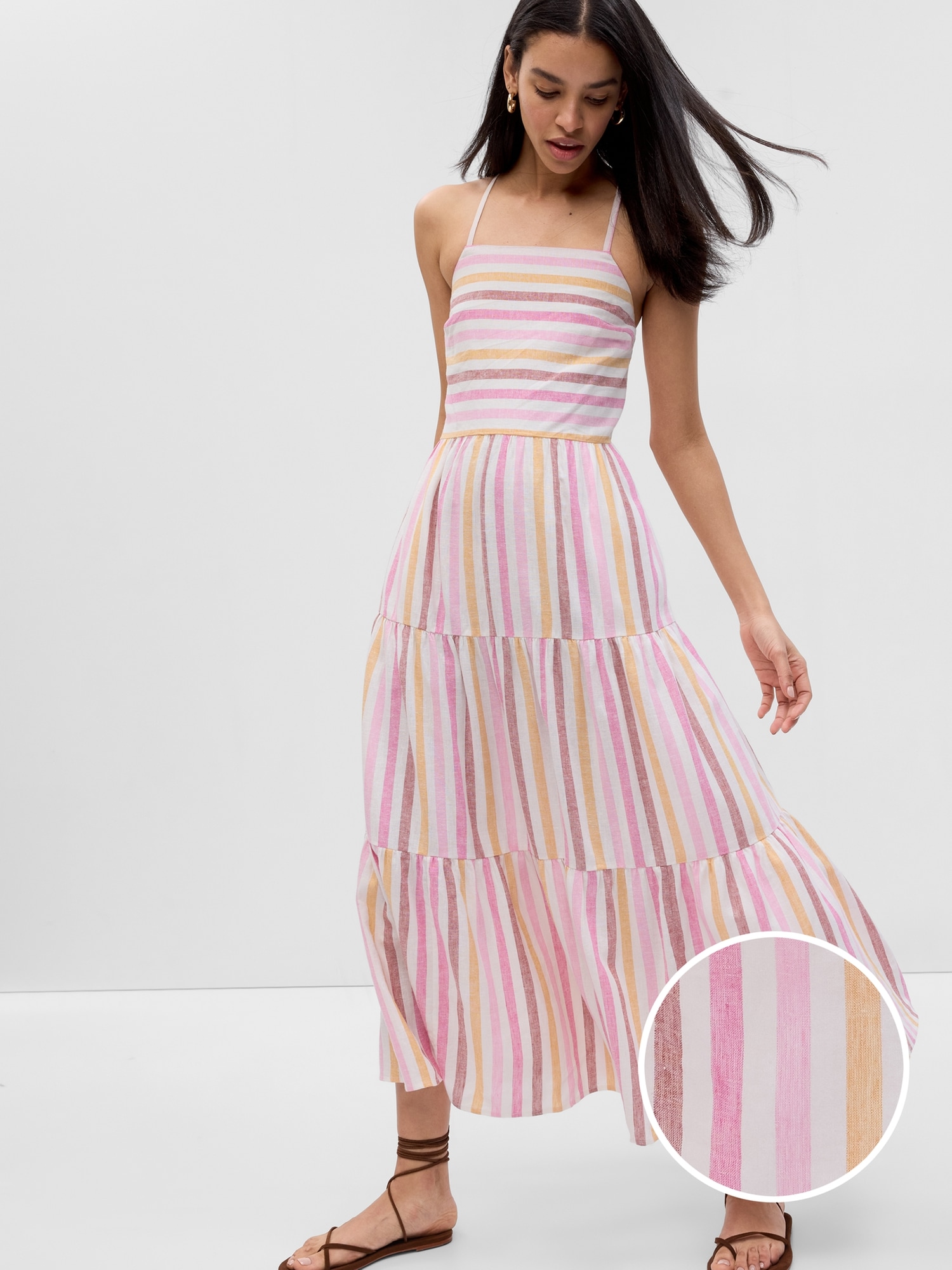 Gap striped on sale maxi dress