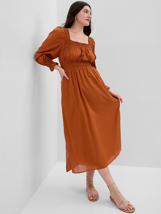 Puff Sleeve Smocked Maxi Dress | Gap