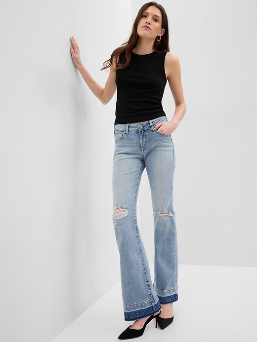 Image number 1 showing, Low Rise '70s Flare Jeans