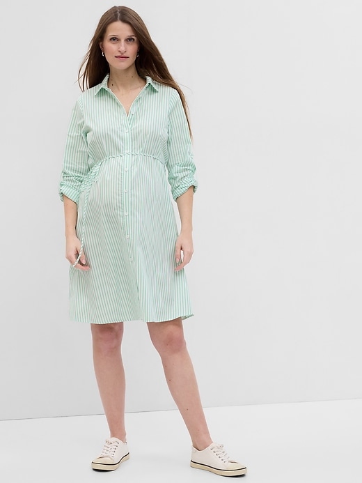 Image number 1 showing, Maternity Tie-Front Shirtdress
