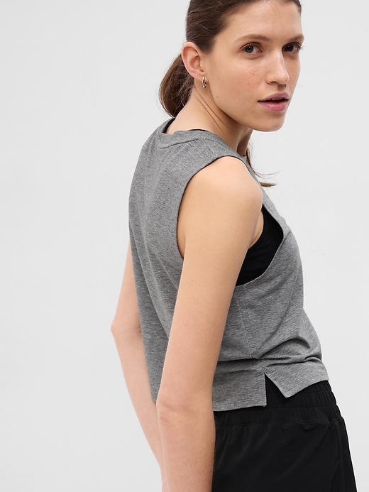 Image number 2 showing, GapFit  Breathe Cropped Muscle Tank Top
