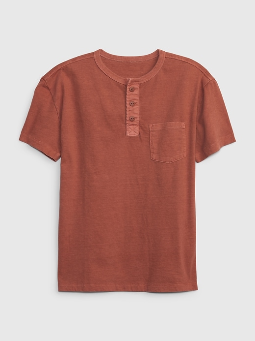 View large product image 1 of 1. Kids Pocket Henley T-Shirt