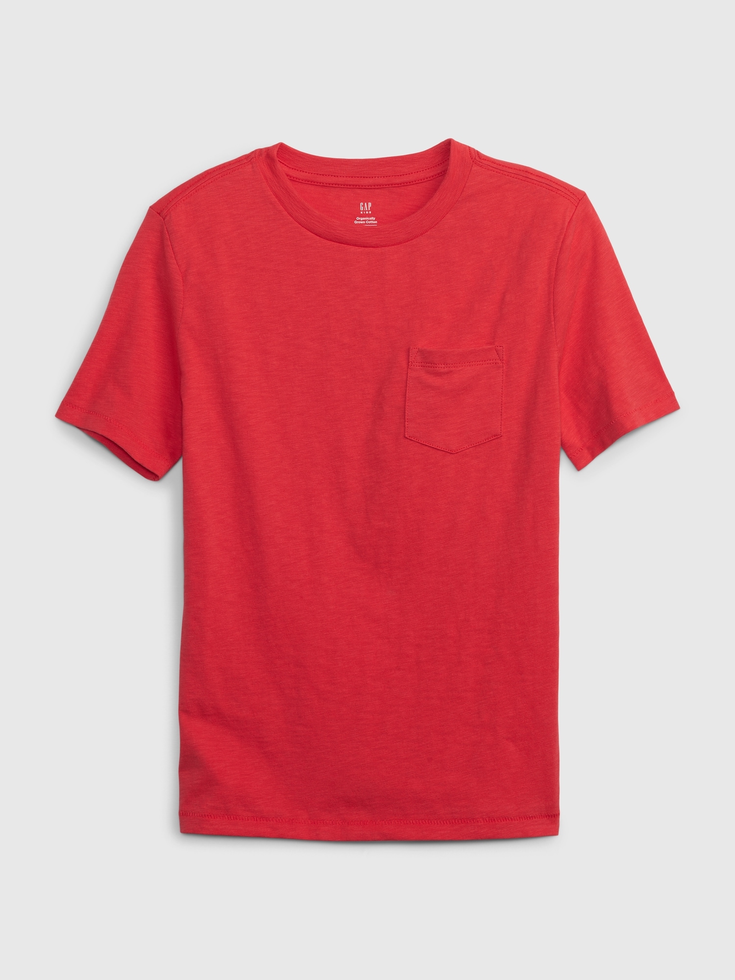 Gap Kids 100% Organic Cotton Pocket T-Shirt red. 1