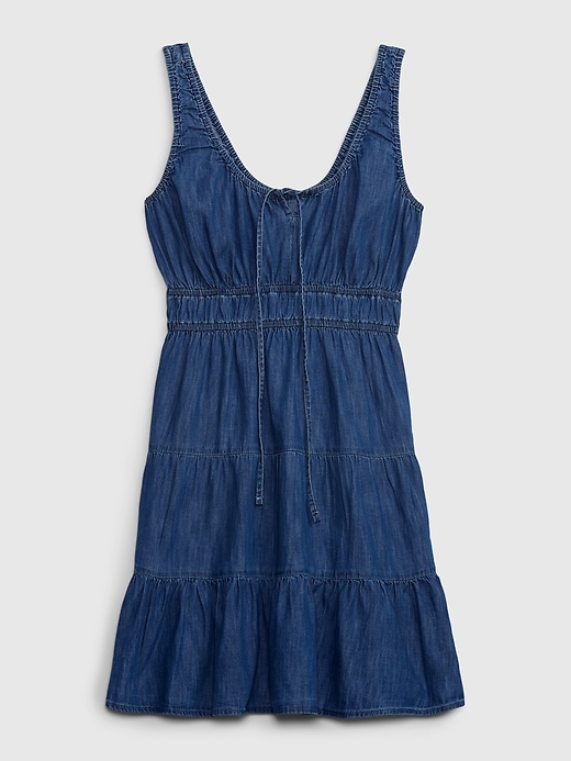 Image number 6 showing, Organic Cotton Denim Tiered Mini Dress