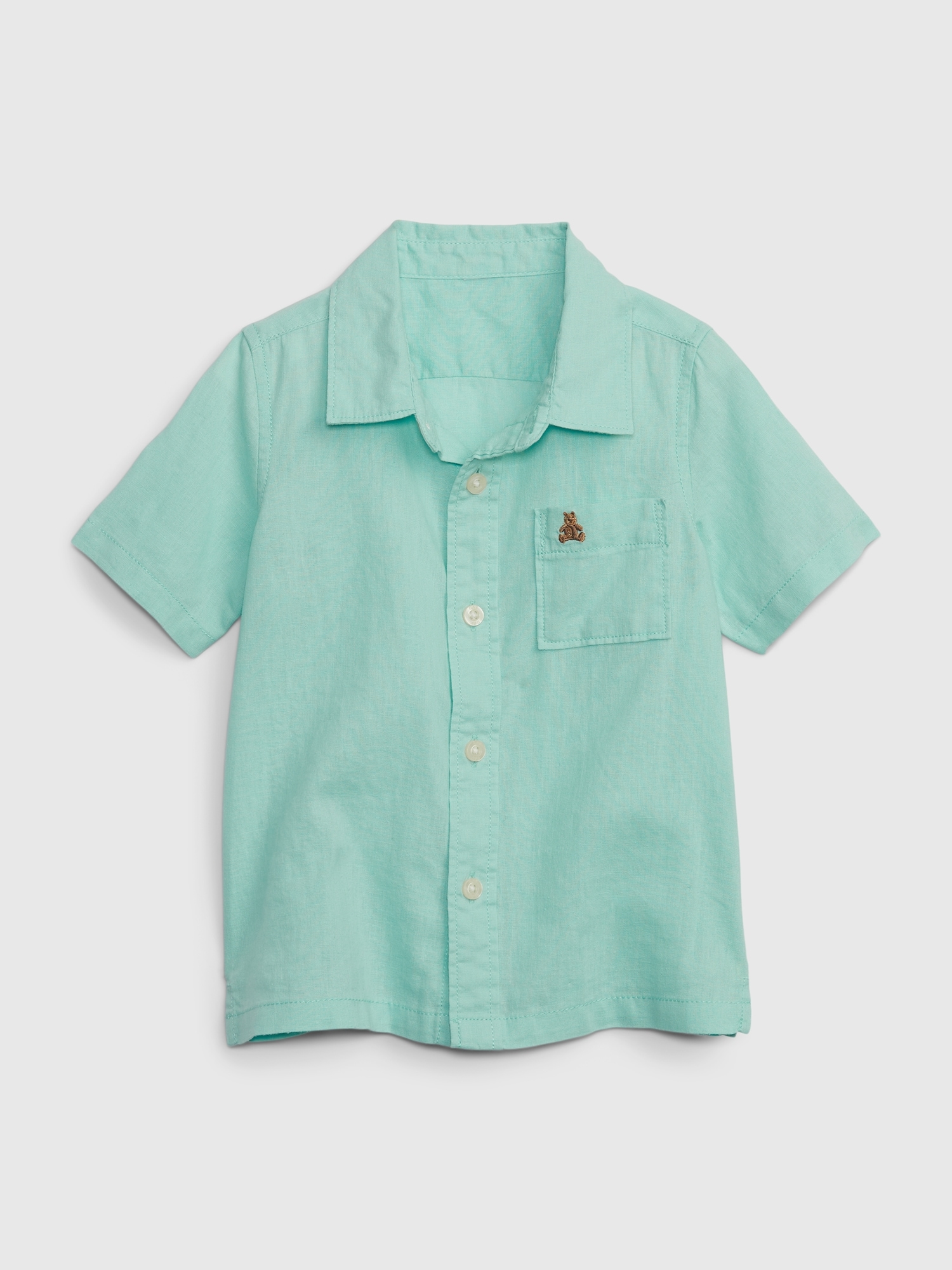 Gap Toddler Linen-Cotton Oxford Shirt green. 1