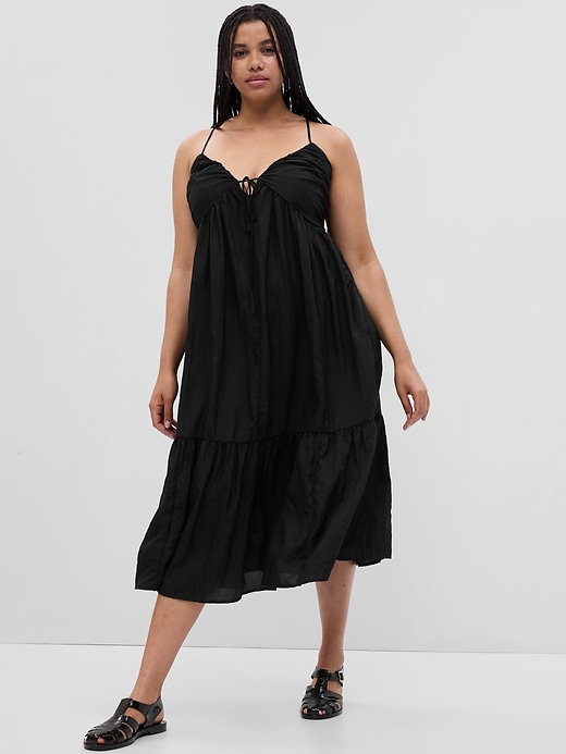 Image number 4 showing, Tie-Front Ruffle Hem Maxi Dress