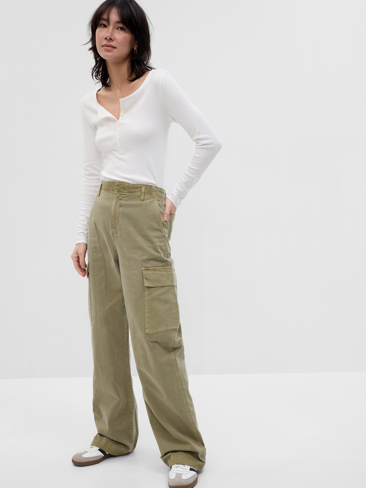 Buy Gap Loose Khaki Trousers from the Gap online shop