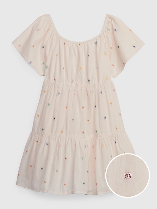 Image number 1 showing, Toddler Shiny Embroidered Tiered Dress