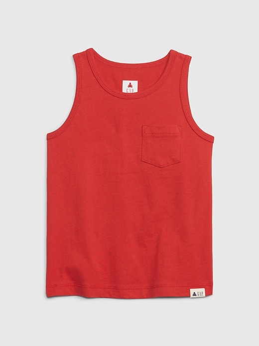 View large product image 1 of 1. Toddler 100% Organic Cotton Mix and Match Pocket Tank Top