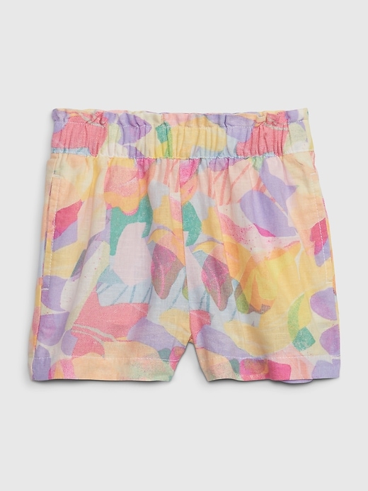 Image number 1 showing, Toddler Linen-Cotton Floral Pull-On Shorts