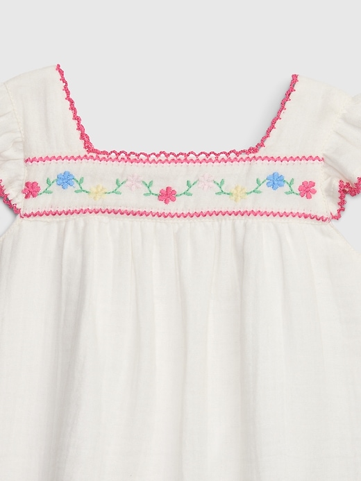 Image number 3 showing, Baby Crinkle Gauze Embroidered Top