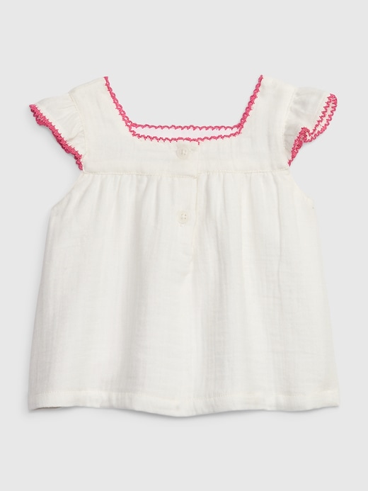 Image number 2 showing, Baby Crinkle Gauze Embroidered Top