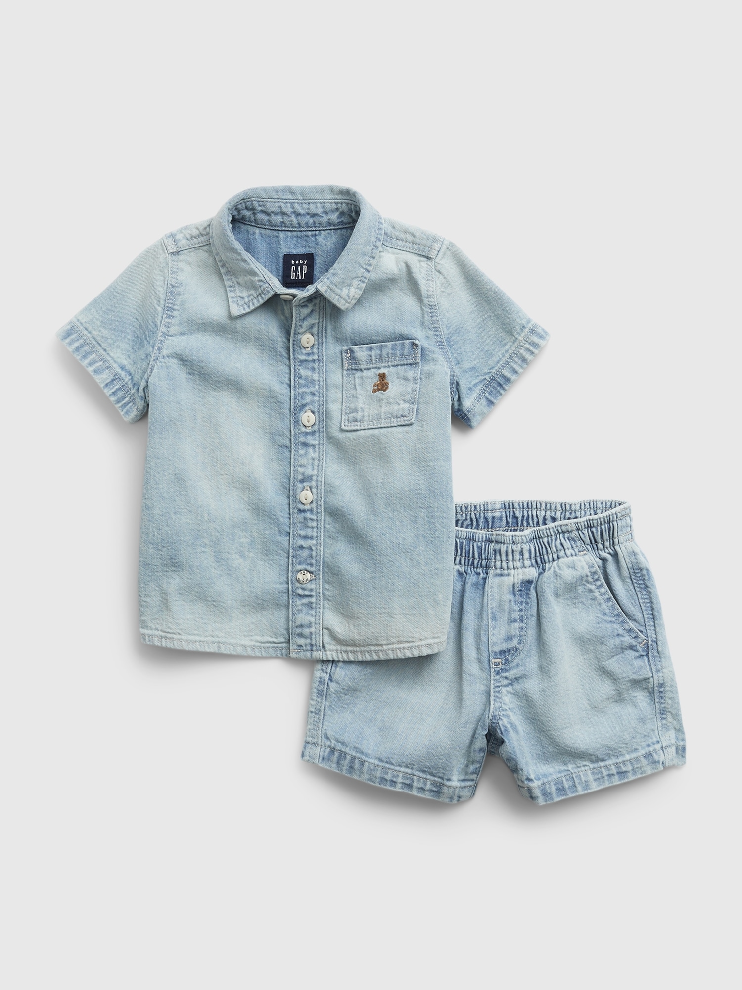 Gap Baby Denim Outfit Set with Washwell blue. 1