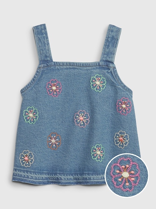 Image number 1 showing, Toddler Embroidered Denim Tank Top with Washwell