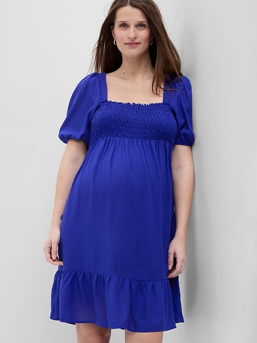 View large product image 1 of 1. Maternity Smocked Midi Dress