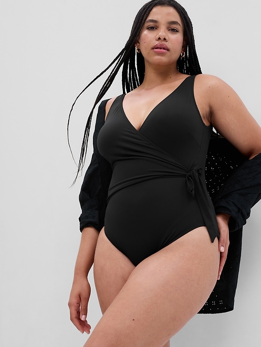 Image number 4 showing, Wrap Front One-Piece Swimsuit