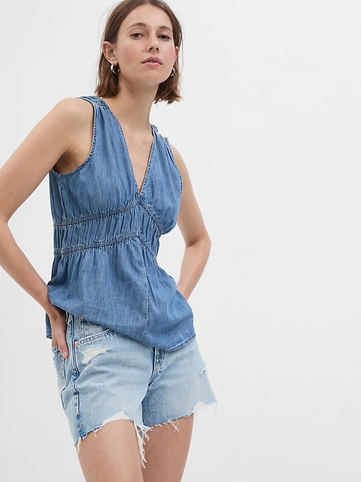 Image number 1 showing, 100% Organic Cotton Denim Top with Washwell