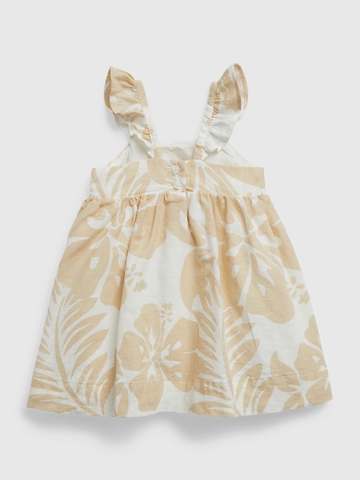 Image number 2 showing, Baby Linen-Cotton Floral Dress Set
