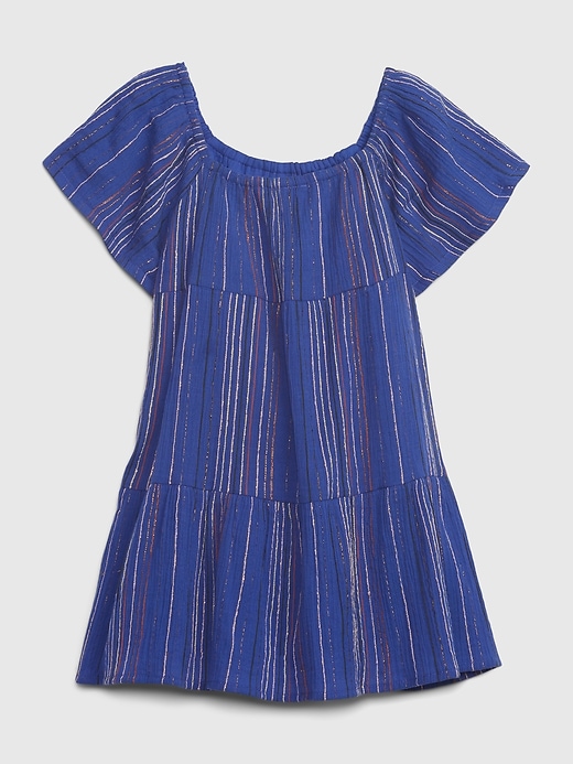 Image number 2 showing, Toddler Shiny Stripe Tiered Dress