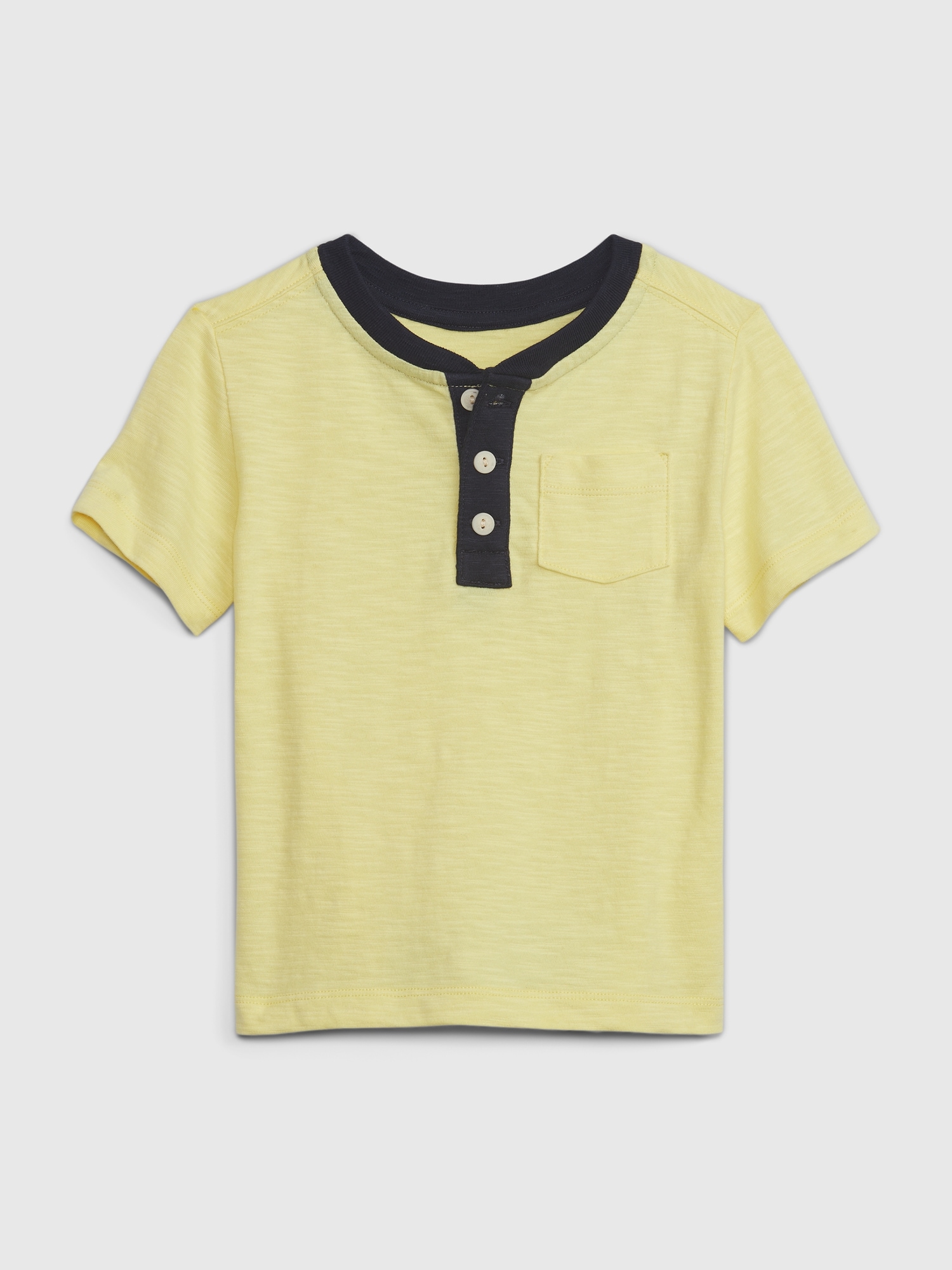 Gap Toddler Henley Pocket T-Shirt yellow. 1