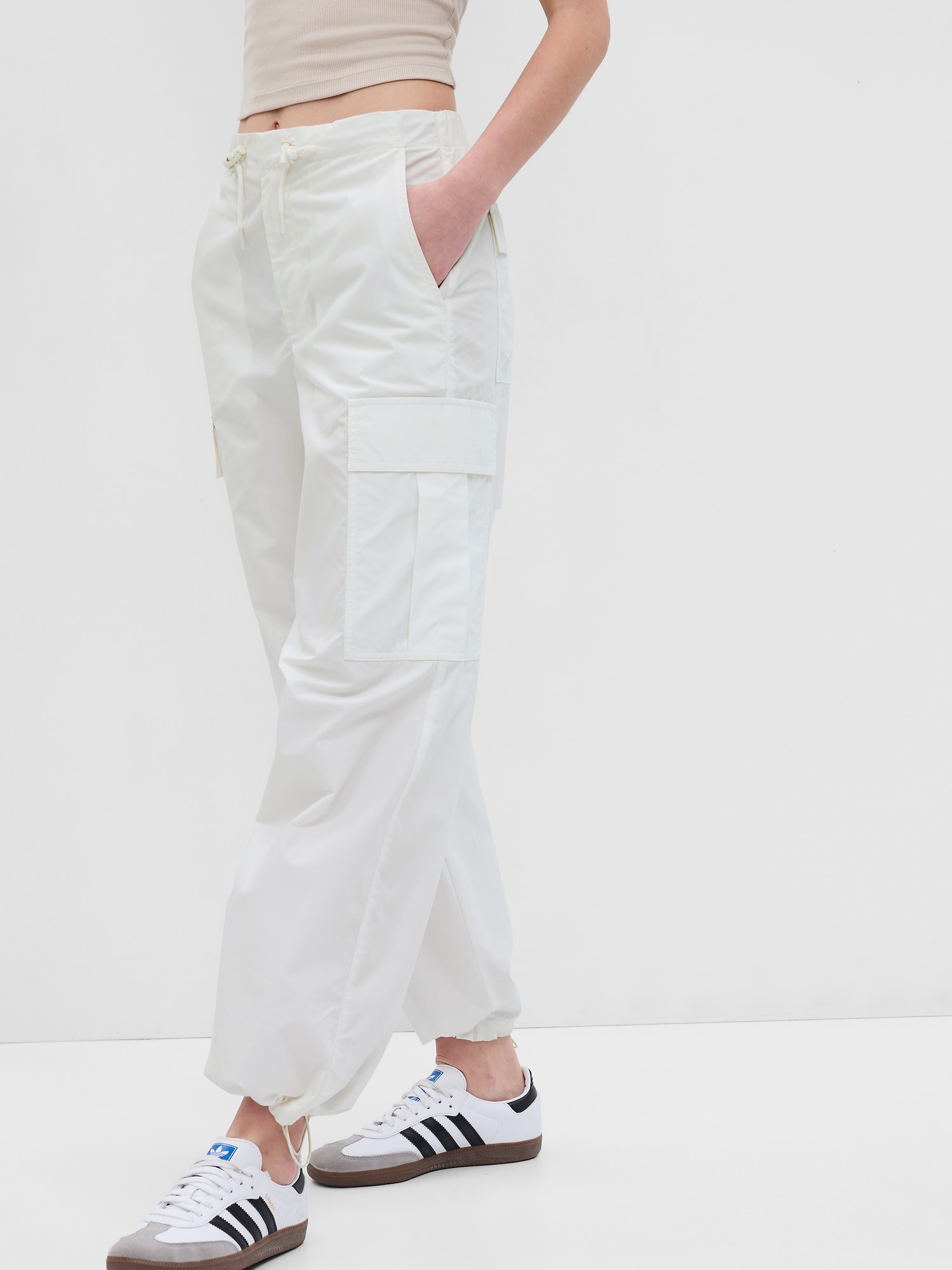 COLLUSION low rise cargo trousers in white | ASOS