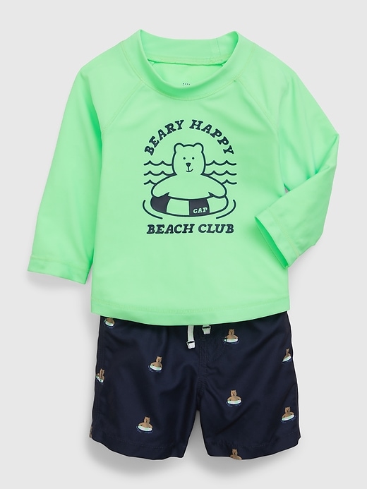 Image number 3 showing, Baby Rash Guard Swim Two-Piece