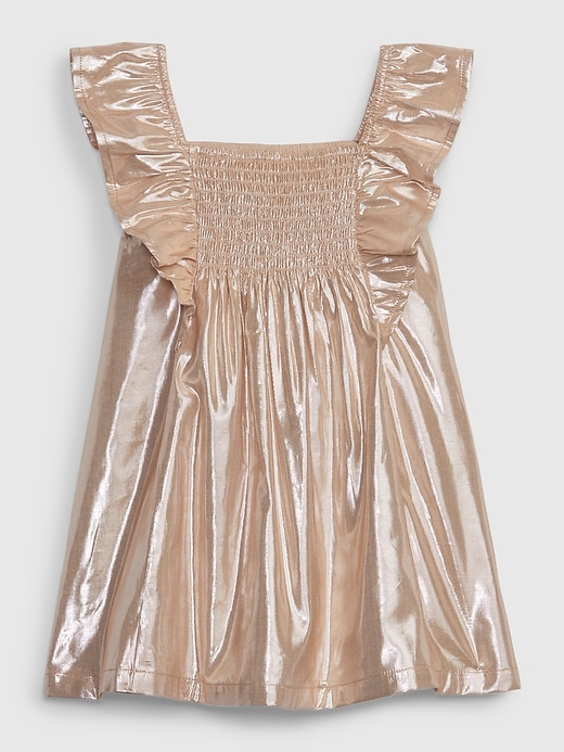 Image number 2 showing, Toddler Metallic Flutter Sleeve Dress