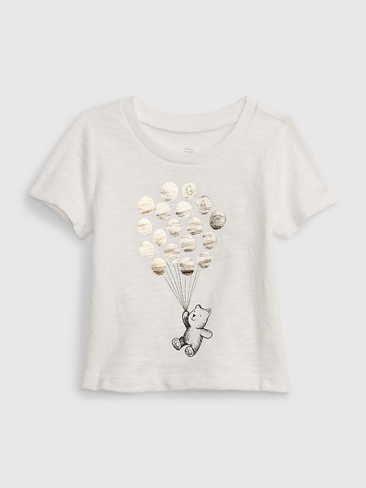 Image number 1 showing, Baby Organic Cotton Brannan Bear Metallic Graphic T-Shirt