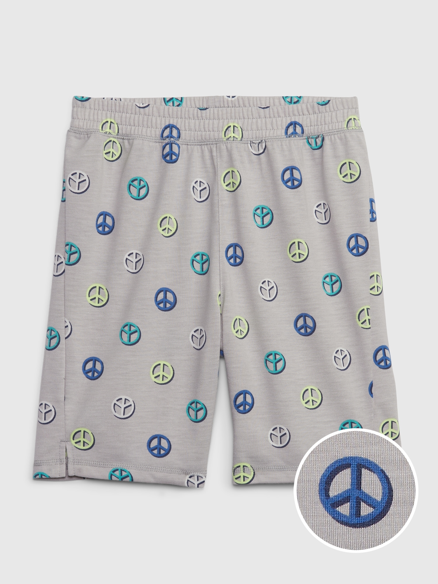 Gap Kids 100% Recycled Graphic PJ Shorts gray. 1