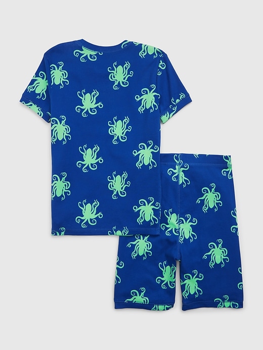 Image number 2 showing, Kids 100% Organic Cotton Octopus PJ Shorts Set