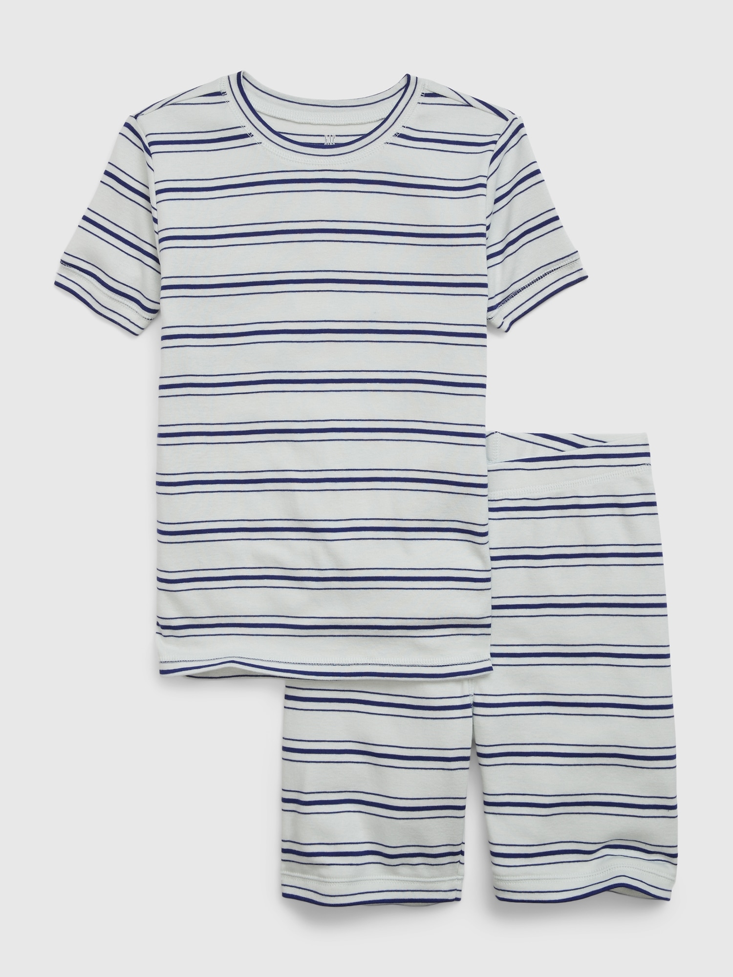 Gap Kids 100% Organic Cotton Stripe PJ Shorts Set blue. 1