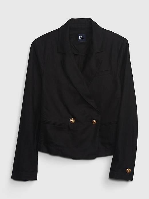 Image number 6 showing, Cropped Linen-Cotton Blazer