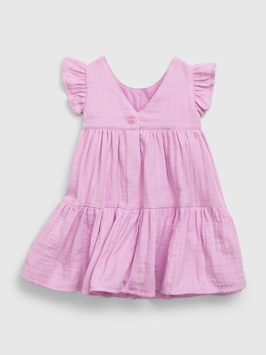 Image number 2 showing, Baby Crinkle Gauze Tiered Dress Set