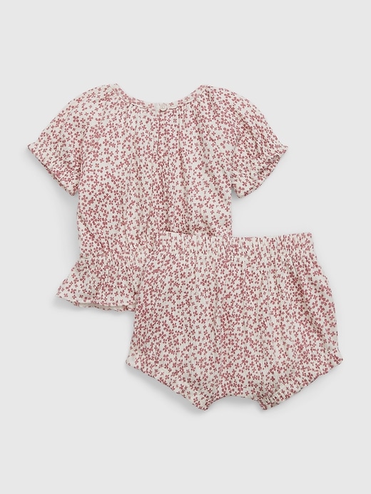 Image number 2 showing, Baby Crinkle Gauze Floral Outfit Set