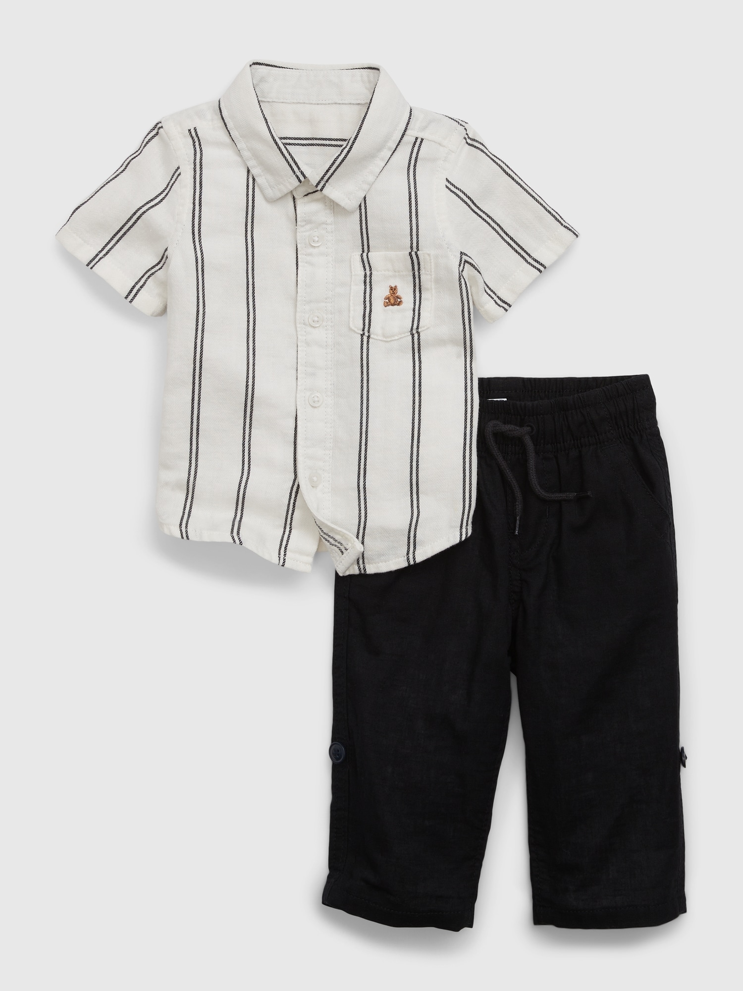 Boys Pocket Shirt - Monogrammed Boys Shirt with Matching Shorts