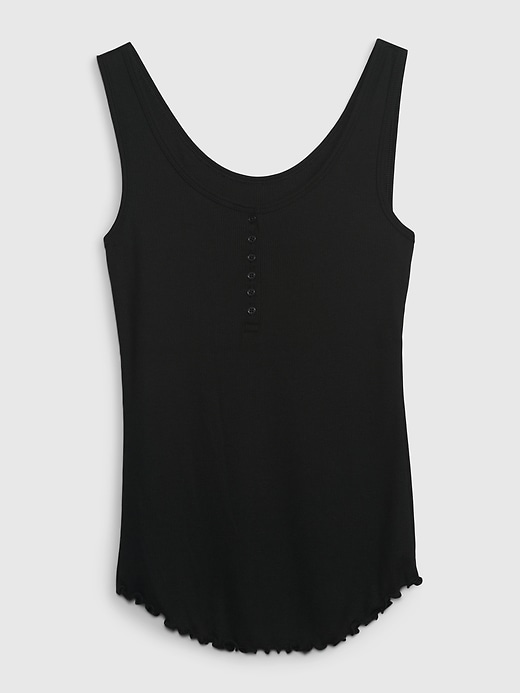 Image number 6 showing, Mini Rib Henley Tank Top