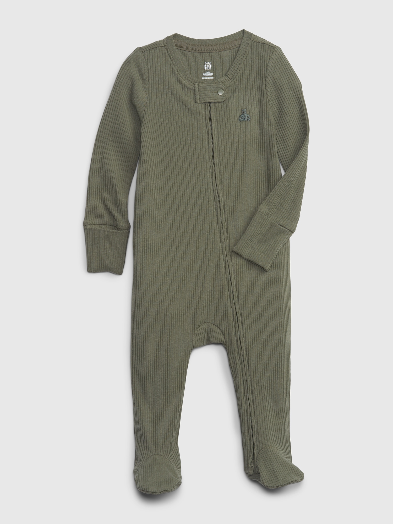 Gap Kids' Baby First Favorite Rib Footed One-piece In Green